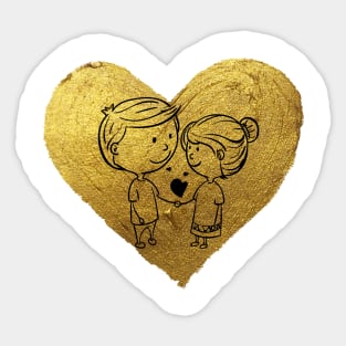 Golden Heart Sticker